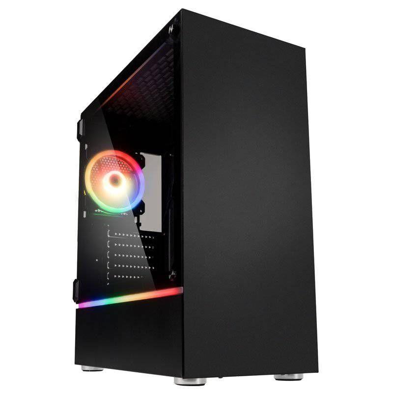 Gabinete Gamer Bastion RGB, Mid-Tower, EATX, ATX, Micro-ATX, Vidrio templado, Color negro-0