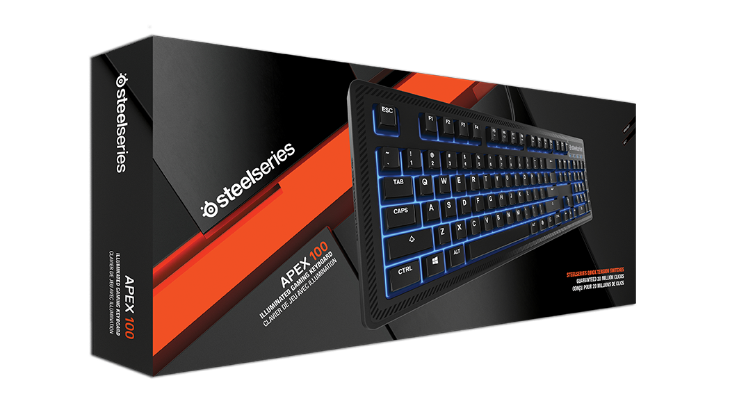 Teclado Gamer SteelSeries Apex 100, Membrana, Inglés, Color Negro-3