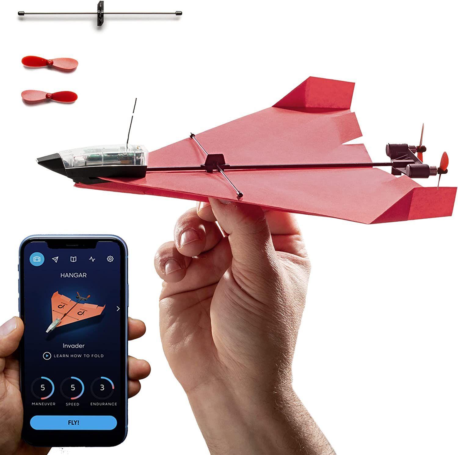 Avión De Papel PowerUp, Control Bluetooth, 10 Minutos de Vuelo, Carga Rapida-1