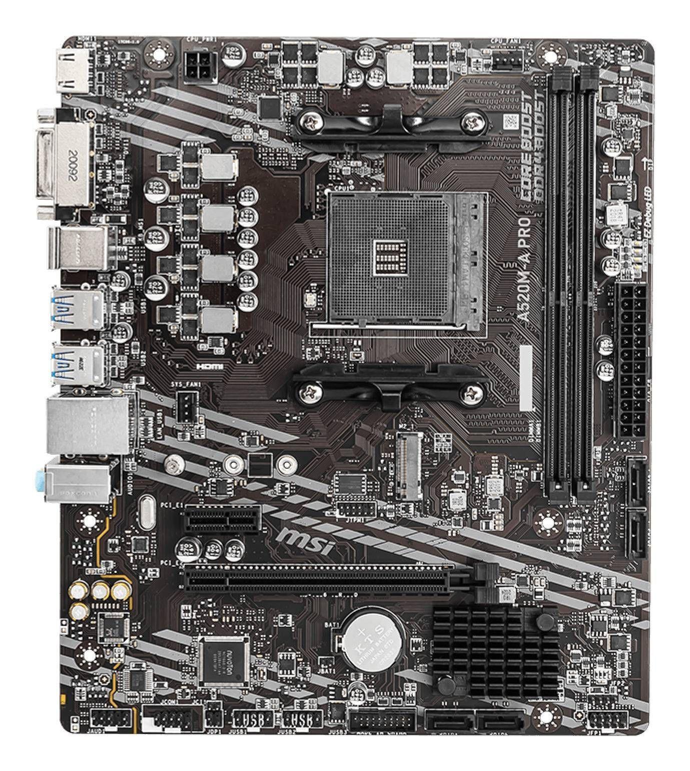 Placa Madre MSI A520M-A PRO Micro ATX, Socket AM4, DDR4, HDMI/DP/VGA, M.2, USB 3.0, Gigabit LAN-2
