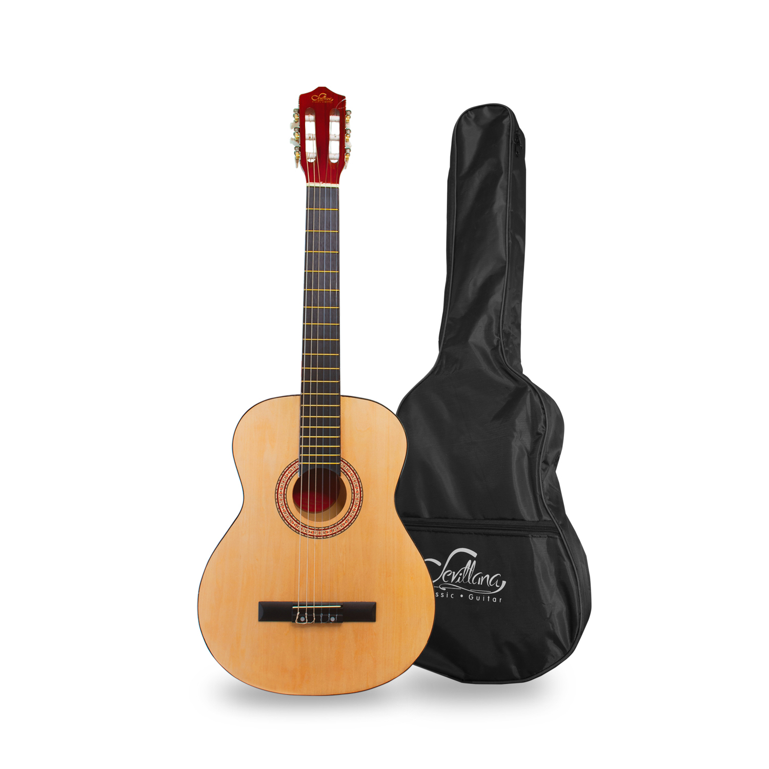 Guitarra Acústica Sevillana 34", con Funda, Color Natural-1