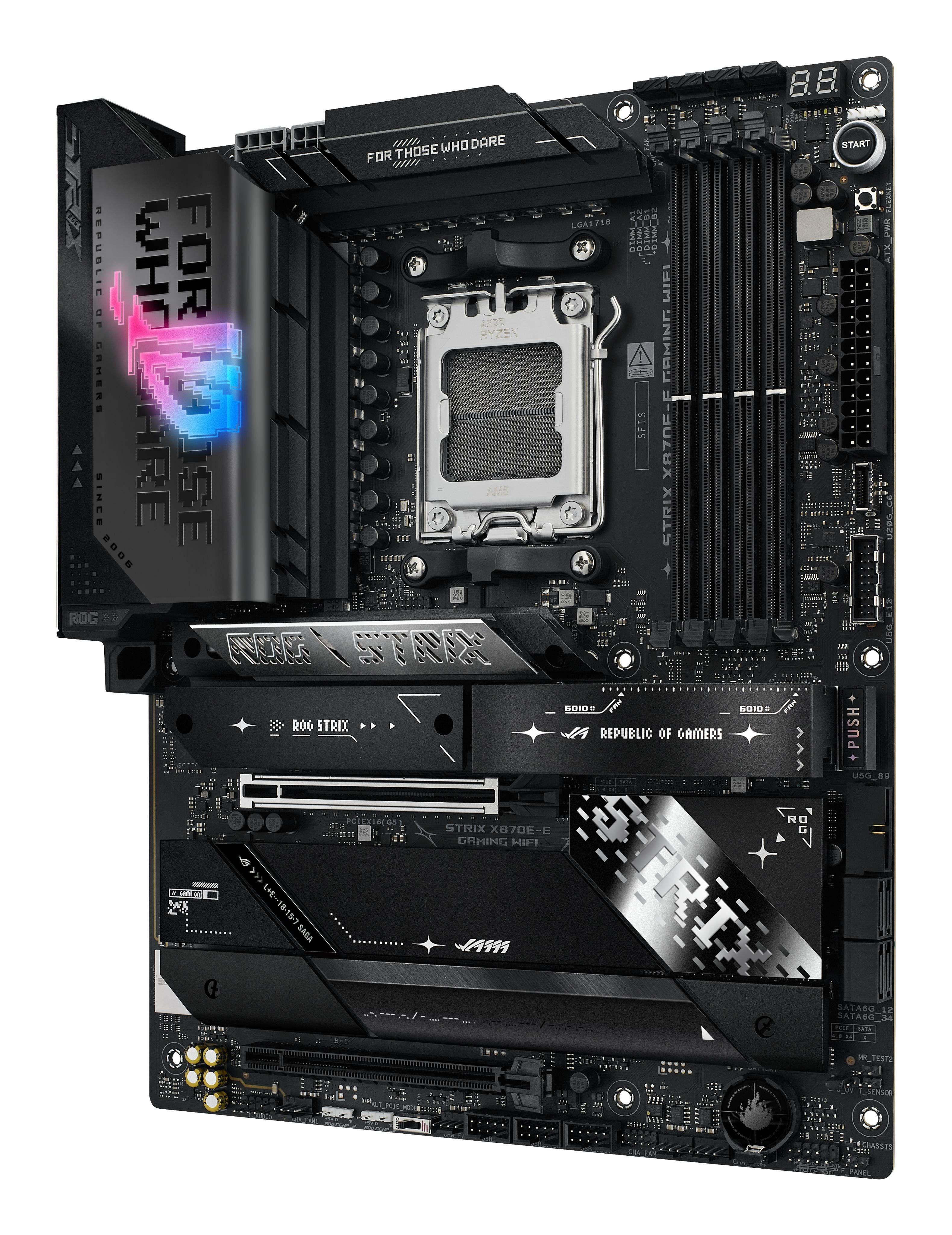 Placa Madre ASUS ROG STRIX X870E-E GAMING WIFI, Socket AM5, 4xDDR5, 5xM.2, 4x SATA, WiFi 7, ATX-3
