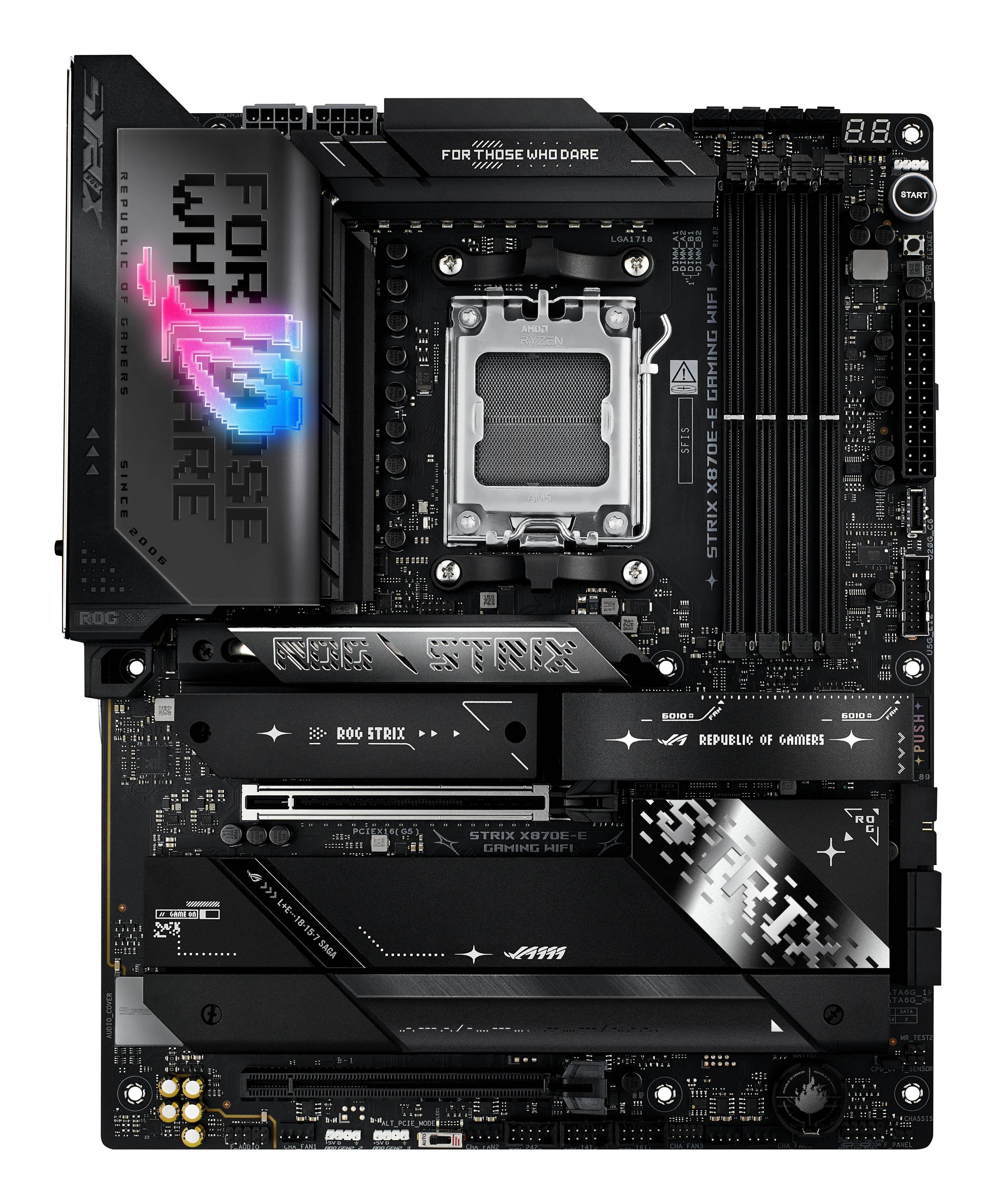 Placa Madre ASUS ROG STRIX X870E-E GAMING WIFI, Socket AM5, 4xDDR5, 5xM.2, 4x SATA, WiFi 7, ATX-4