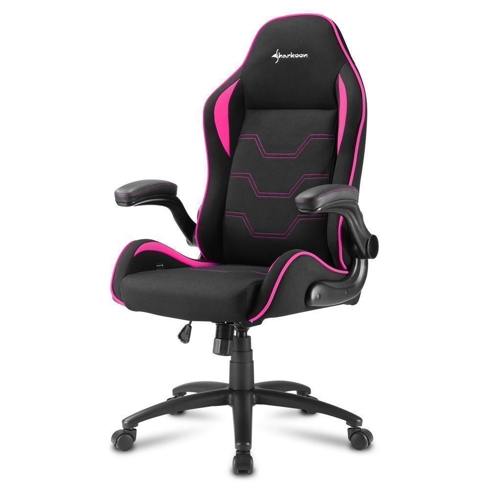 SILLA GAMER PROFESIONAL SHARKOON ELBRUS 1, HASTA 120KG, REPOSABRAZOS ABATIBLES, BLACK/PINK-0