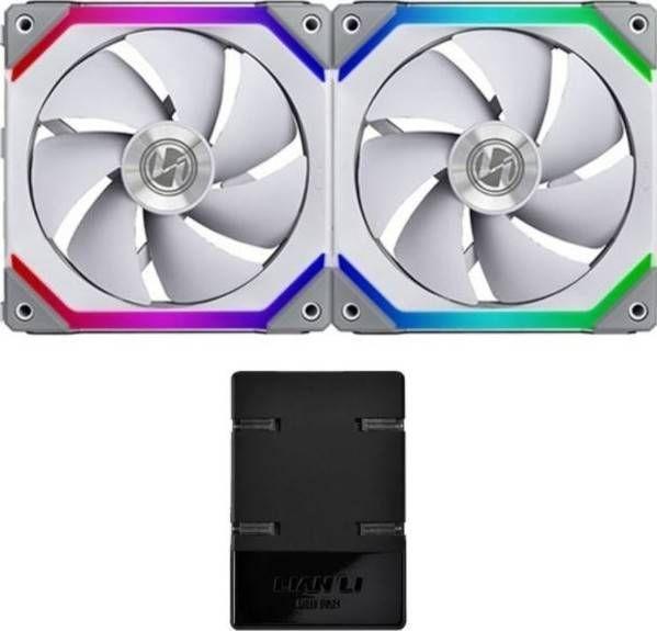Ventiladores Lian Li Uni Fan SL140, 2 Unidades, 140mm, RGB, PWM, Color Blanco-1