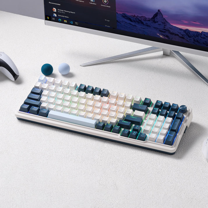 Teclado Gamer Inalámbrico Redragon Eisa K686, 98%, Switch Red, Blanco/Azul, Switch Red, Ingles-4