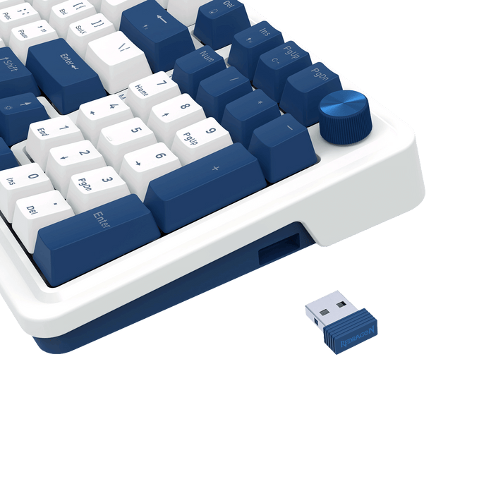 Teclado Gamer Inalámbrico Redragon Eisa K686, 98%, Switch Red, Blanco/Azul, Switch Red, Ingles-6