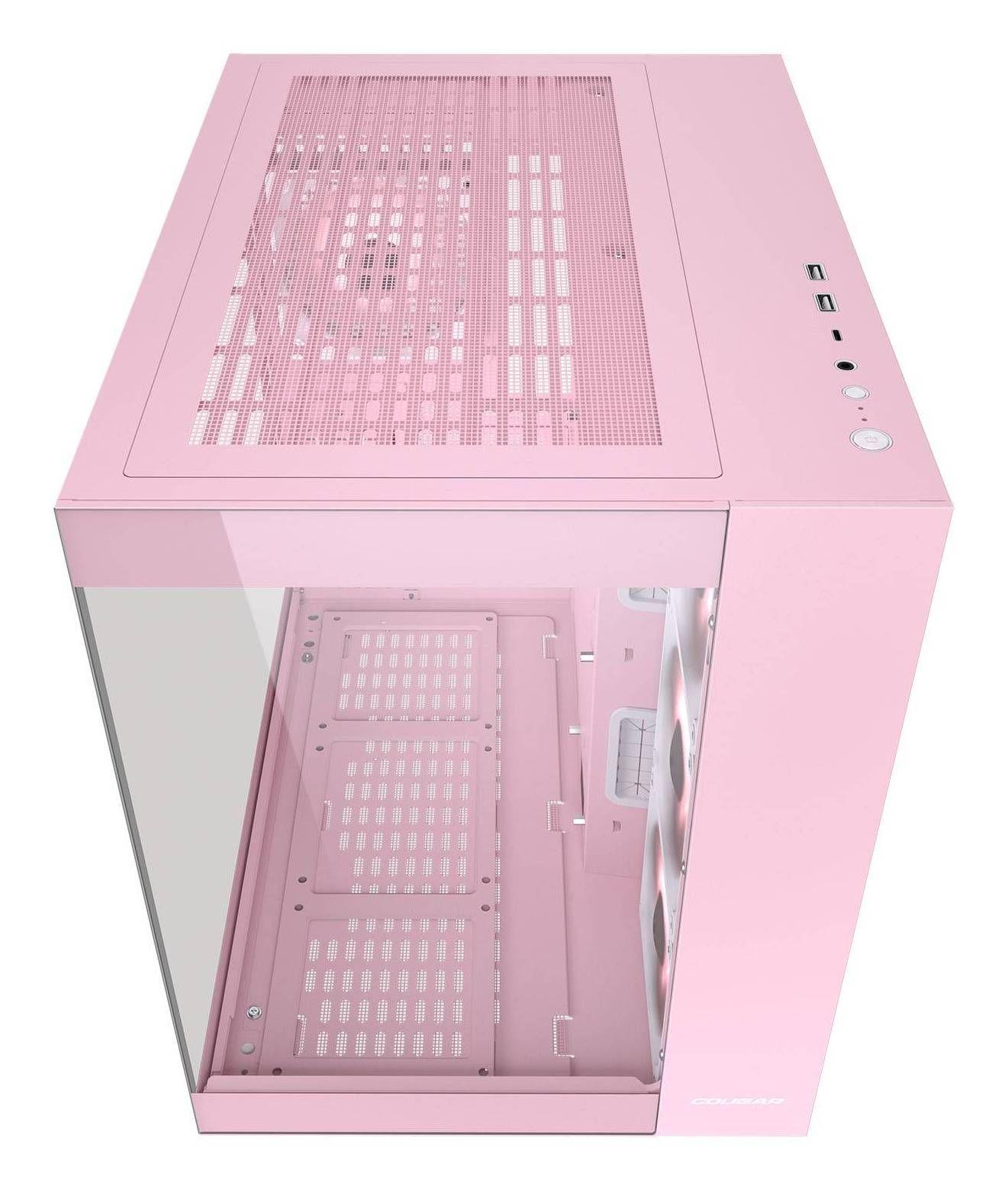 Gabinete Gamer Cougar FV150 RGB Pink, Mid Tower, 4 Ventiladores ARGB, Diseño Panorámico, Rosado-3