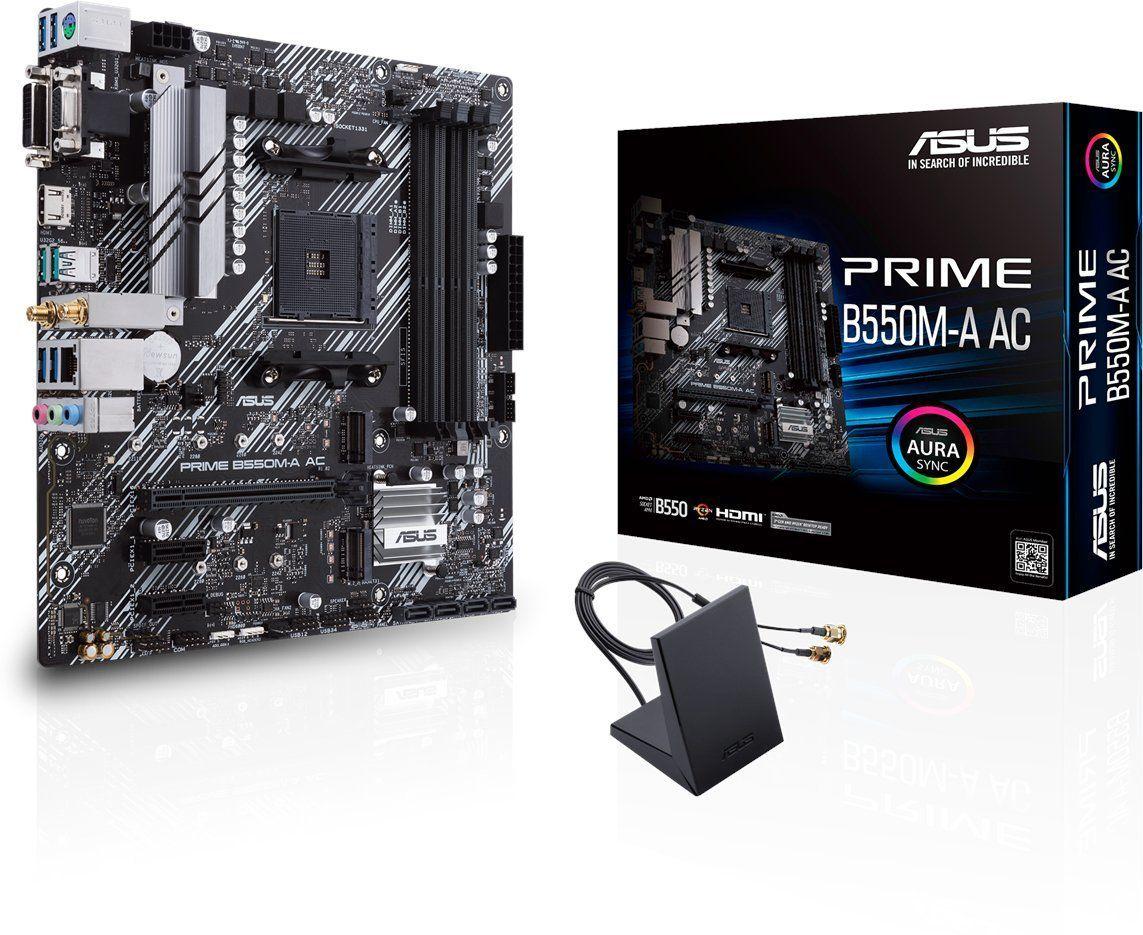 Placa Madre ASUS Prime B550M-A AC, AMD AM4, 4xDIMM DDR4, VGA, DVI-D, HDMI, Wifi, Micro-ATX-0