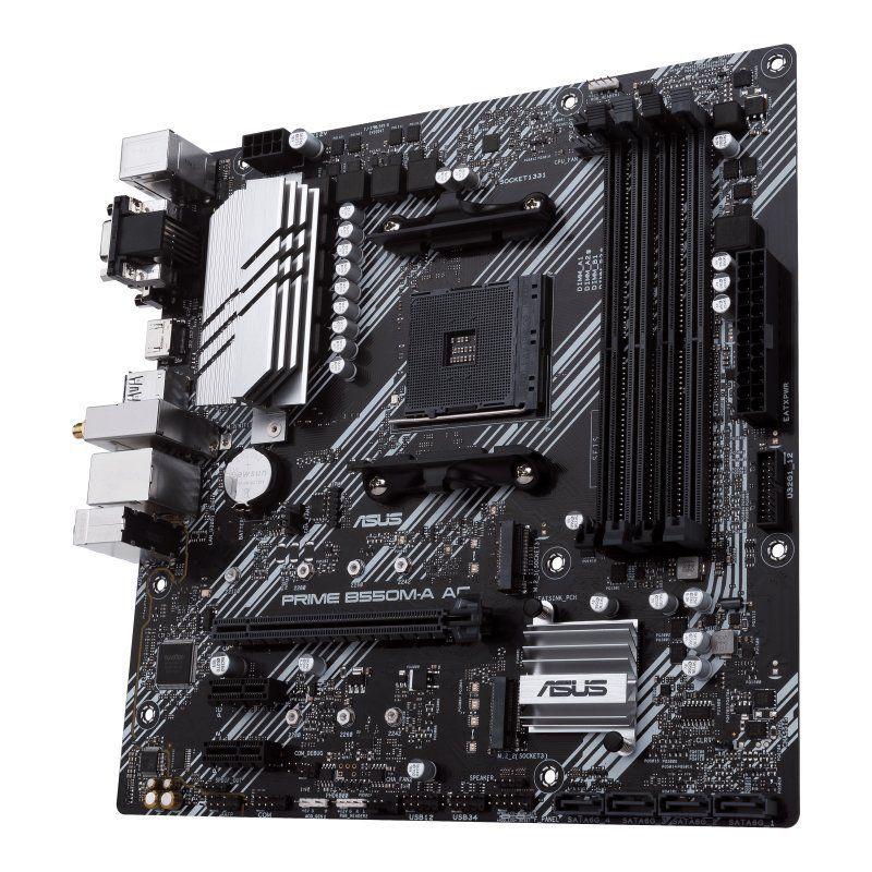 Placa Madre ASUS Prime B550M-A AC, AMD AM4, 4xDIMM DDR4, VGA, DVI-D, HDMI, Wifi, Micro-ATX-2