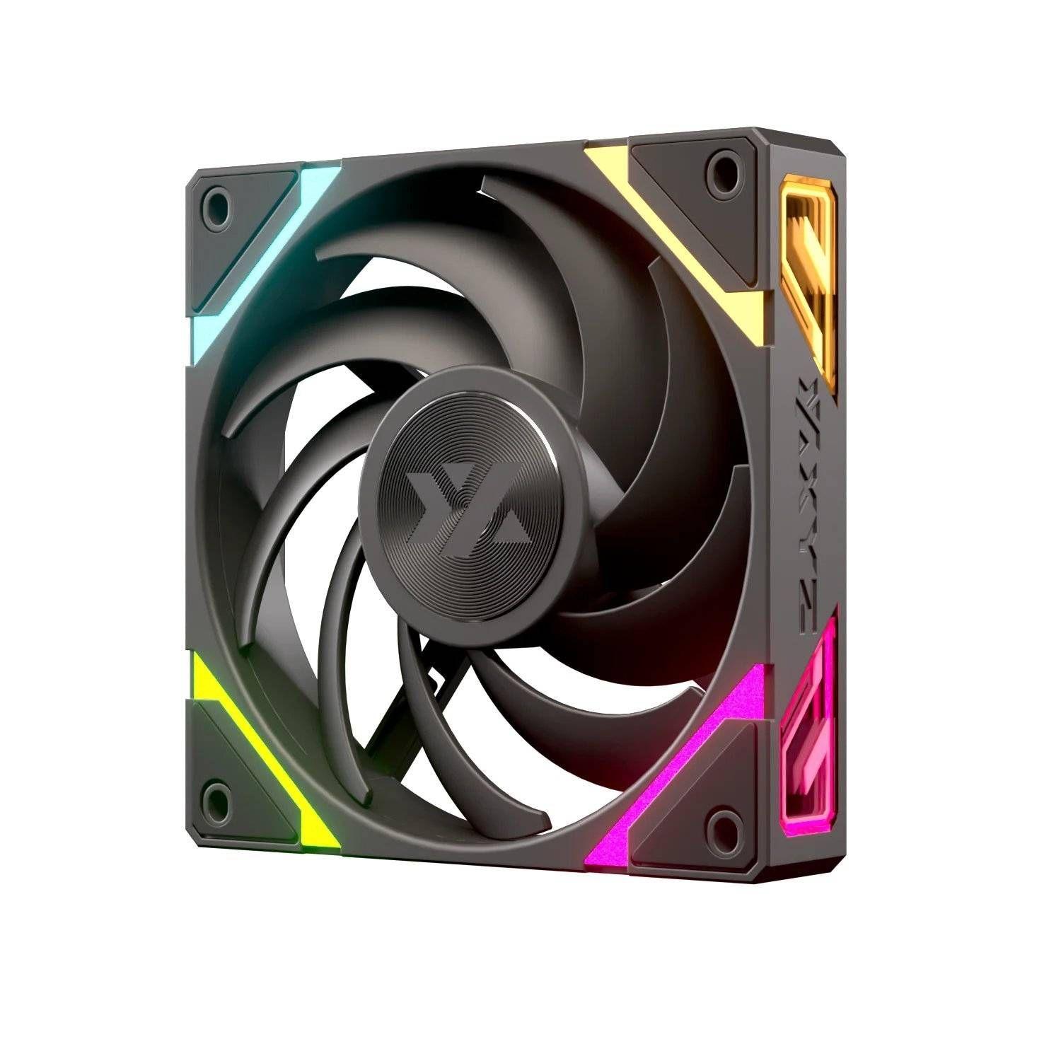Kit de 3 Ventiladores XYZ VORTEX PRO A-RGB, Conexión en Cadena, Regular Airflow, 120mm, Negro-2