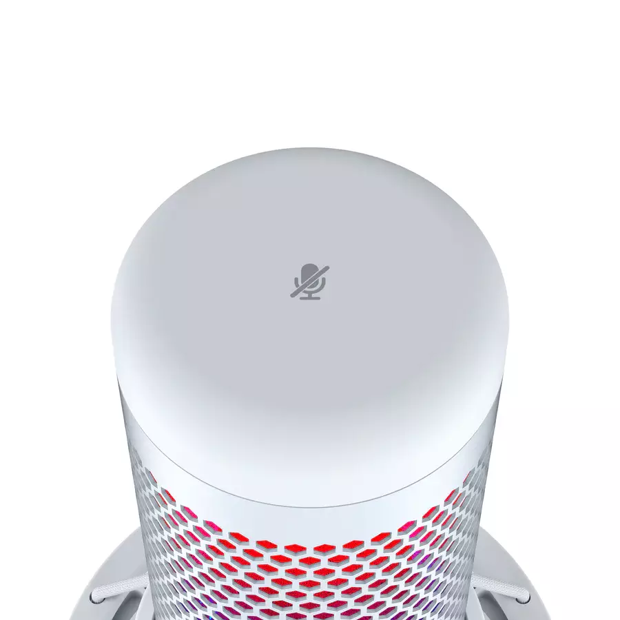 Micrófono Profesional Gamer HyperX QuadCast S RGB, Montura Antivibración, Tres Condensadores, Blanco-3