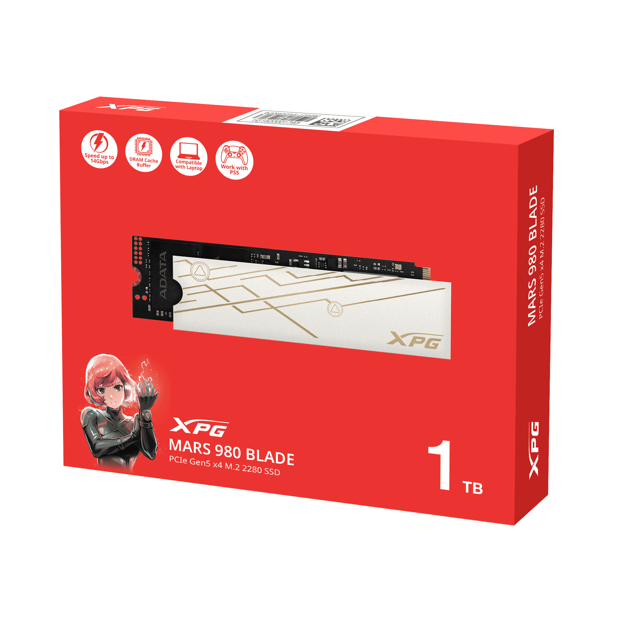 Unidad SSD XPG MARS 980 BLADE 1TB M 2 2280 PCIe Gen5 x4 PC PS5 Lec 14000 MB s Esc 13000MB s-3