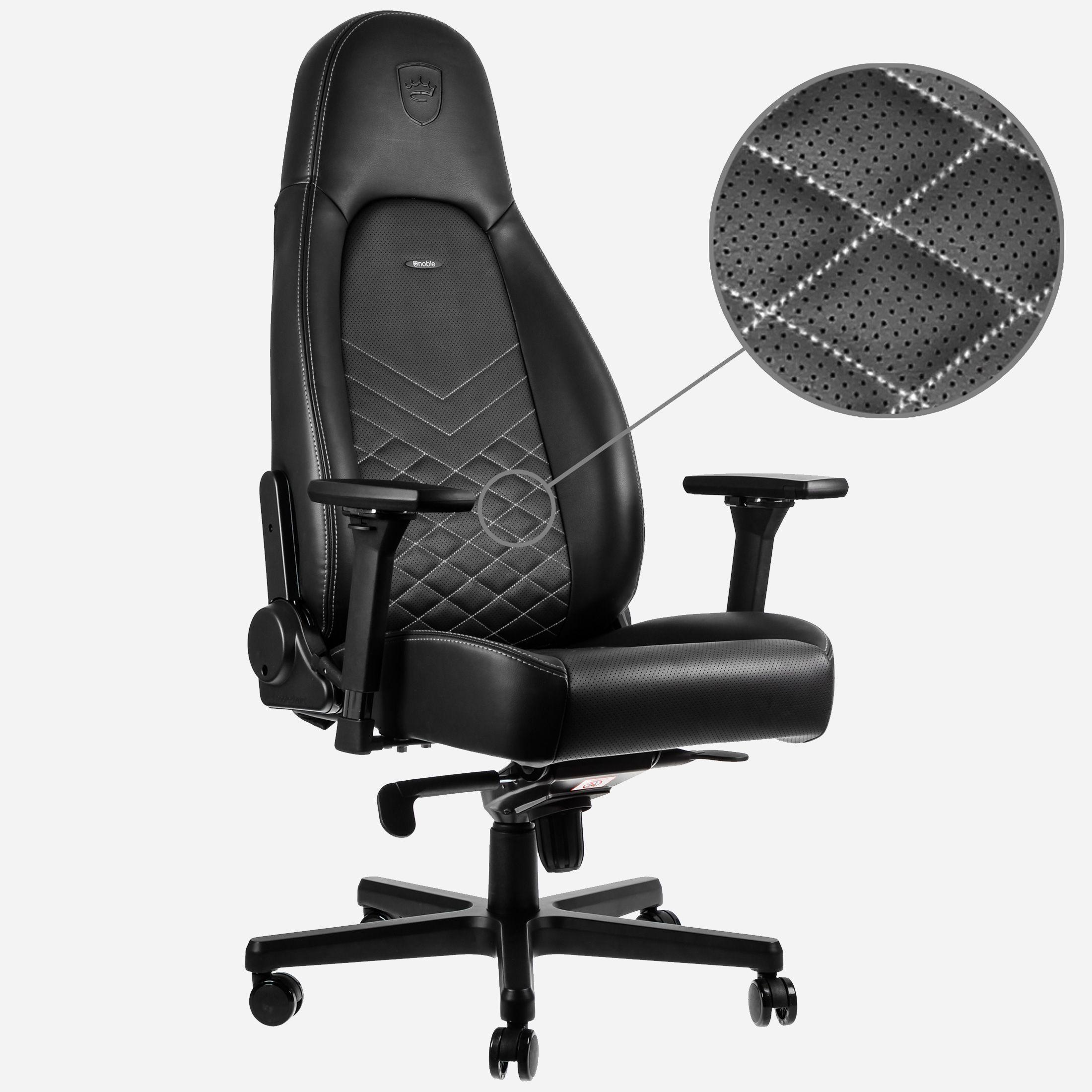Silla Gamer Noblechairs Icon Black/Platinum White-2