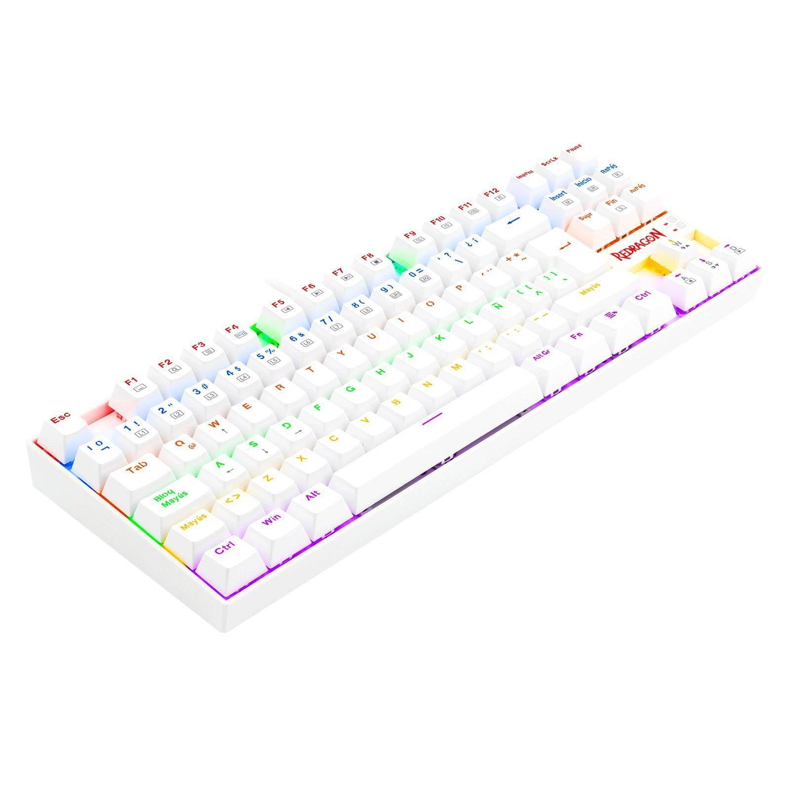 Teclado Gamer Redragon Kumara K552 White, Rainbow-4