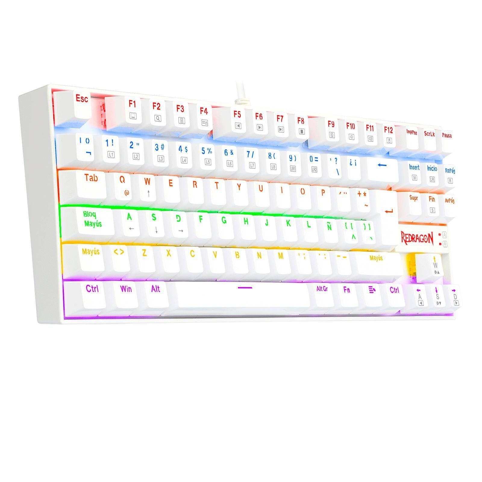 Teclado Gamer Redragon Kumara K552 White, Rainbow-3