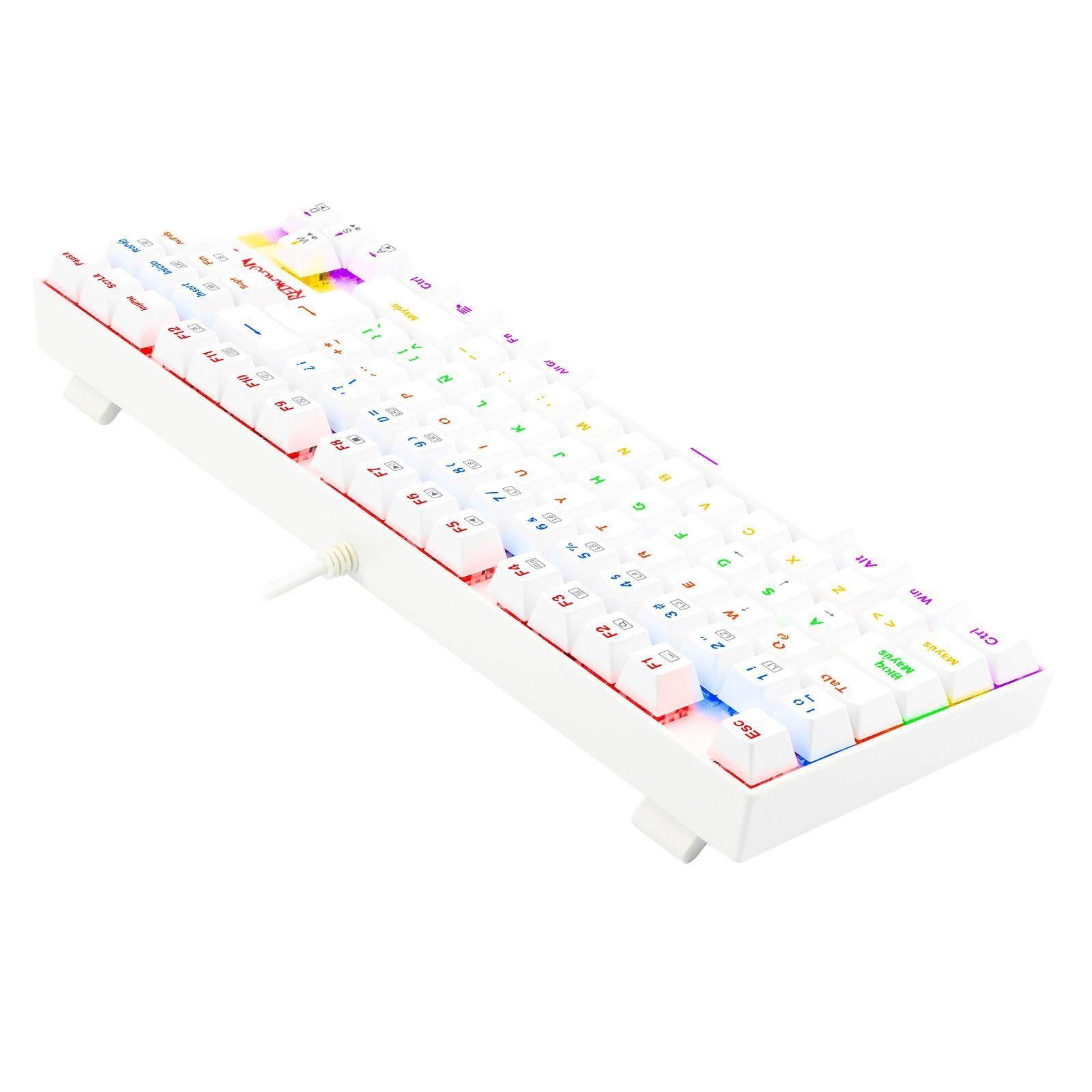 Teclado Gamer Redragon Kumara K552 White, Rainbow-5