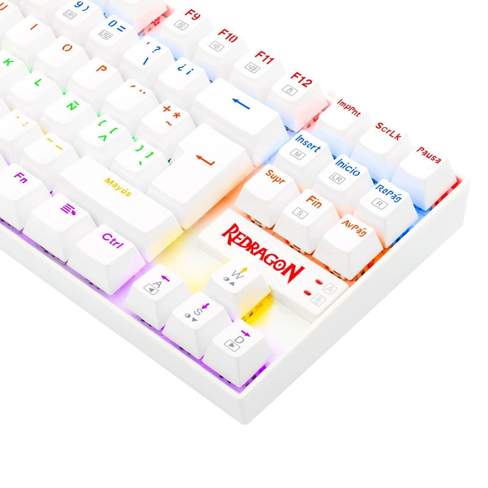Teclado Gamer Redragon Kumara K552 White, Rainbow-6
