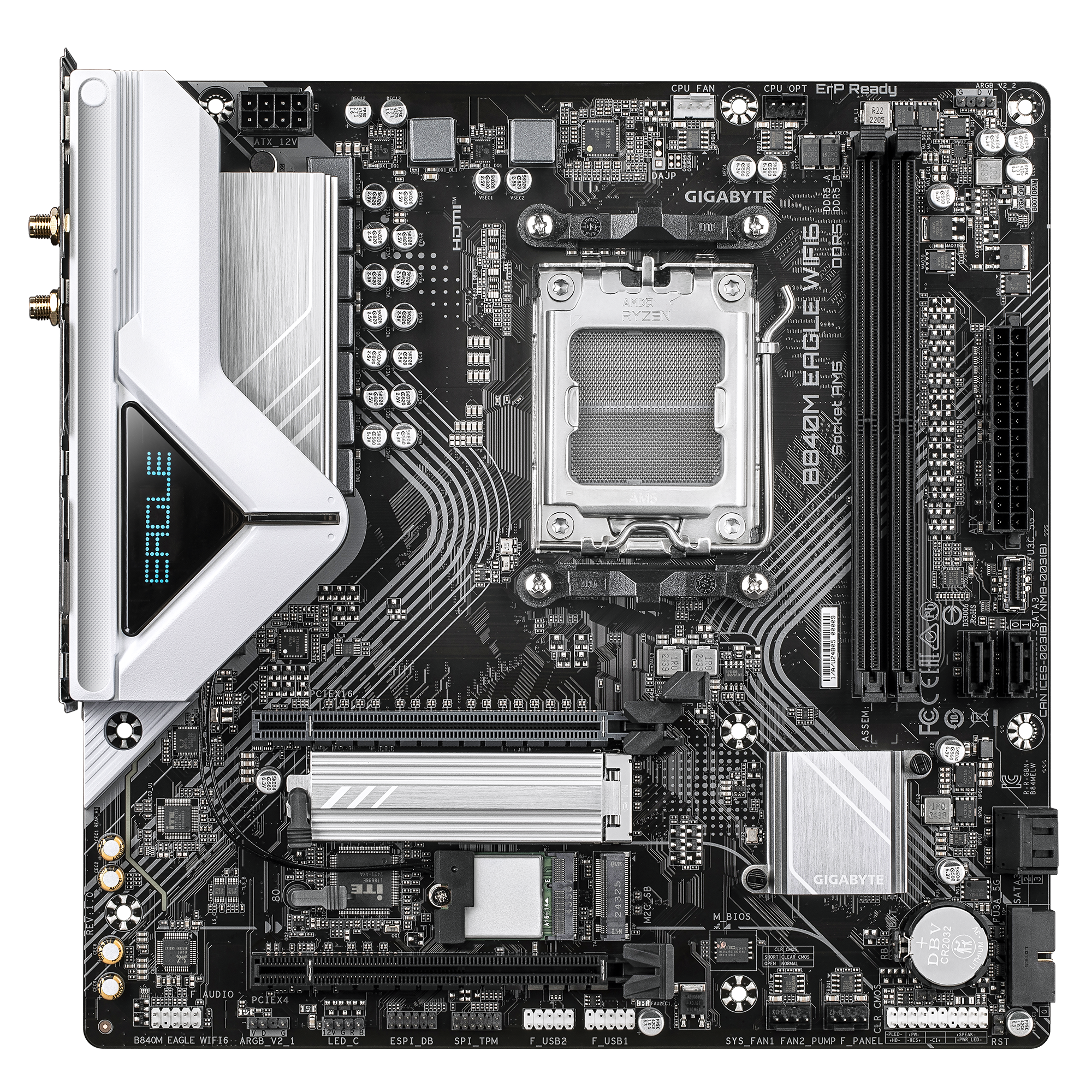 Placa Madre GIGABYTE B840M EAGLE WIFI6, Socket AM5, 2x DDR5, 2x M.2, mATX-2