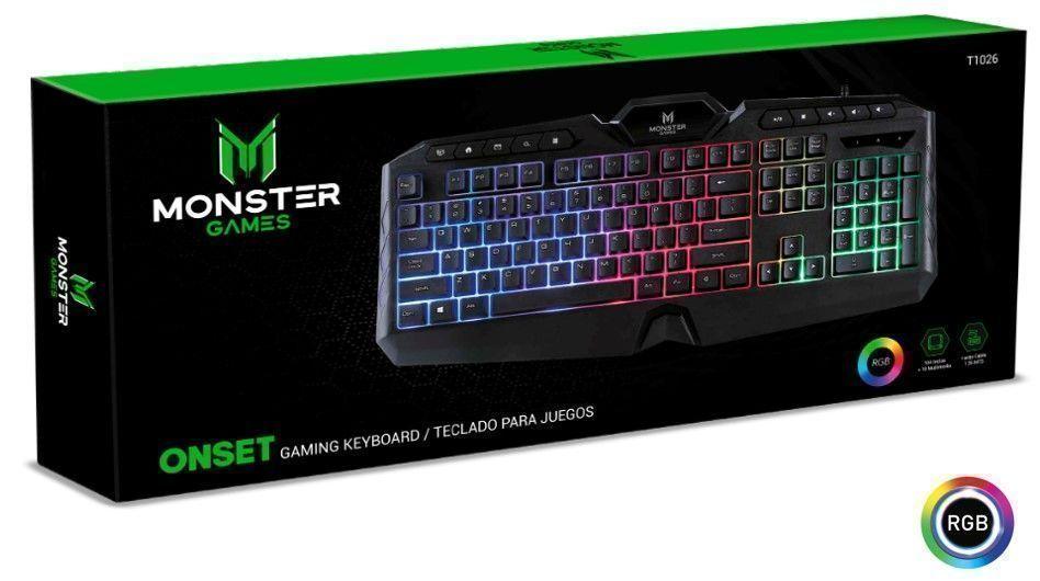 Teclado Gamer Monster Onset, RGB, USB 2.0-0