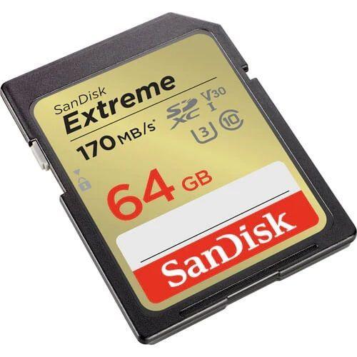 Memoria SDHC SanDisk Extreme UHS-I, 64GB, V30, UHS-I U3-1