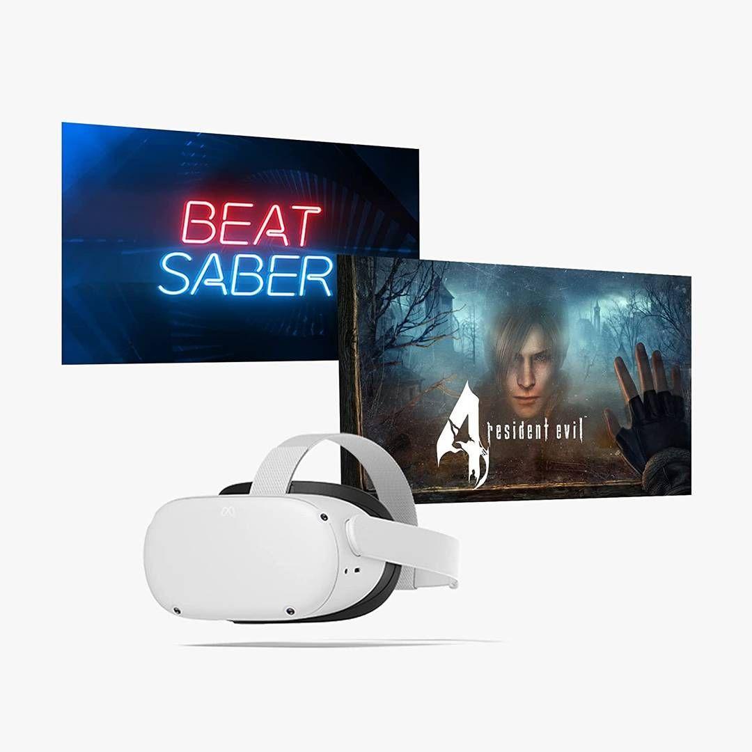 Meta Quest 2, Realidad Virtual AIO, 256GB, Incluye Resident Evil 4 y Beat Saber, Blanco-1
