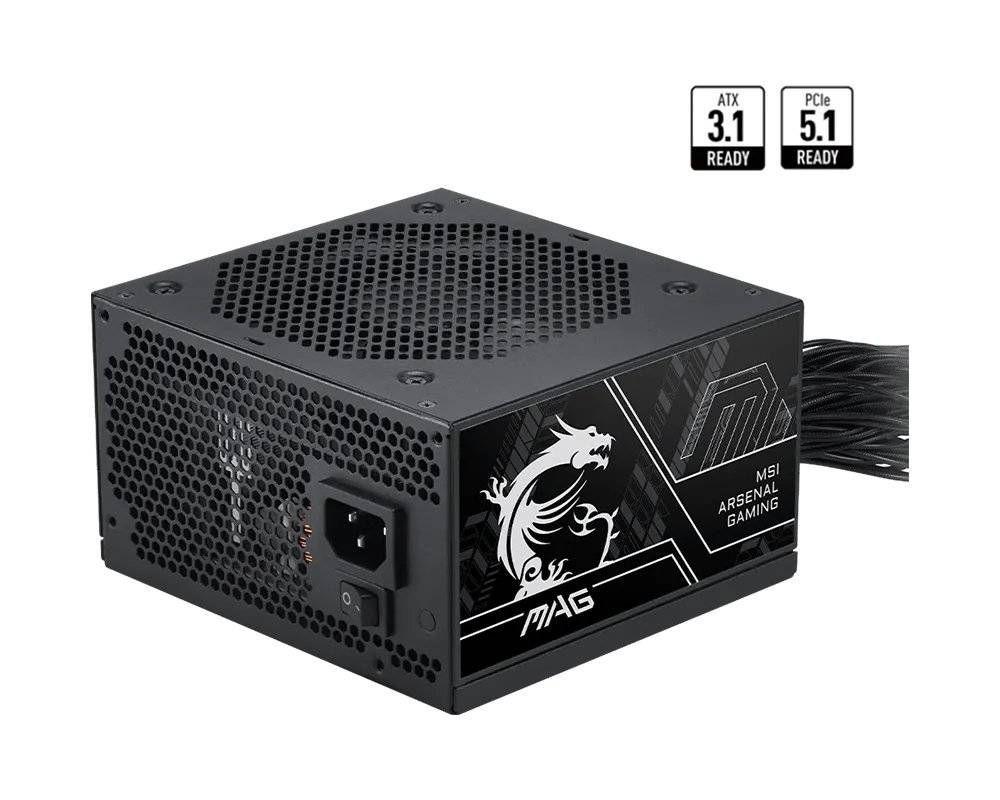 Fuente de Poder MSI MAG A650BN PCIE5 III, Cables Fijos, Certificada 80 Plus Bronze, 12V-2x6, ATX 3.1-2