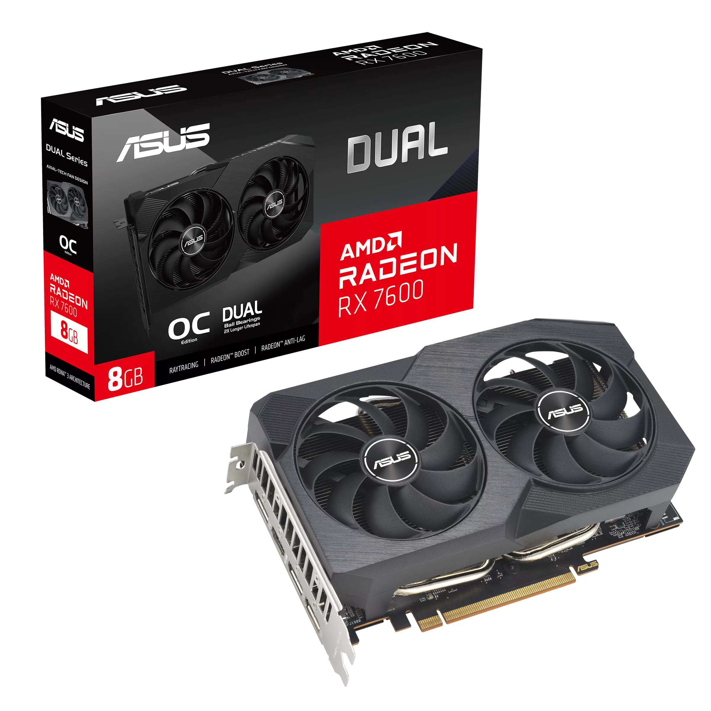 Tarjeta de Video ASUS DUAL Radeon RX 7600 V2 OC Edition, 8GB GDDR6, 128-bit, PCI-e 4.0-0
