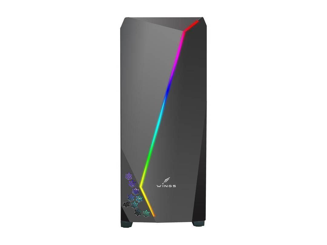 Gabinete Gamer Wings Hawker, RGB, Ventilador Incluido, ATX, Micro-ATX, Vidrio templado-1