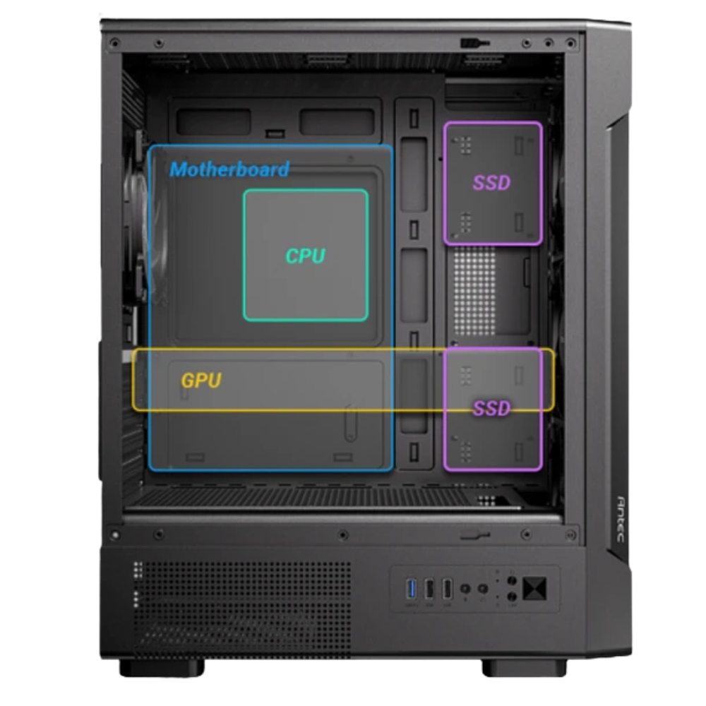Gabinete Gamer Antec VX300M ARGB , 4 Ventiladores 120mm, Mini Tower, Micro ATX, Mini ITX-2