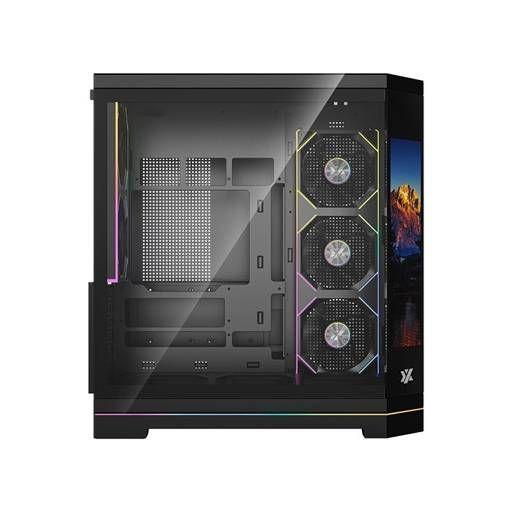 Gabinete XYZ NEUTRON X PRO, ATX, Pantalla 9.1", 5 Ventiladores ARGB, Negro-2