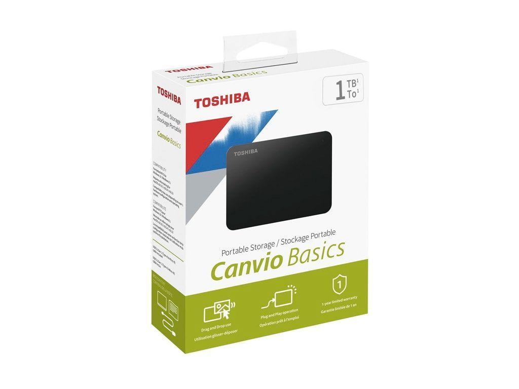 Disco Portátil Toshiba Canvio Basics, 1TB, USB 3.0, Negro-2