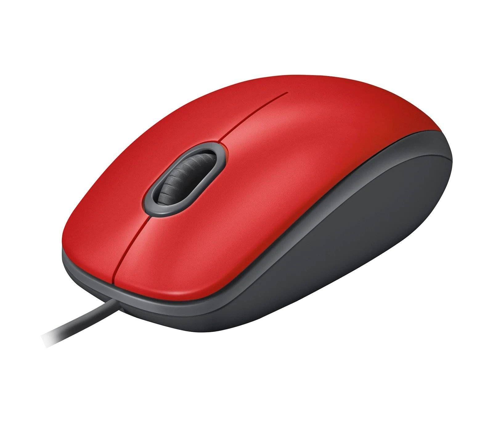 Mouse Logitech M110 SILENT, Tamaño Normal, Rojo-2