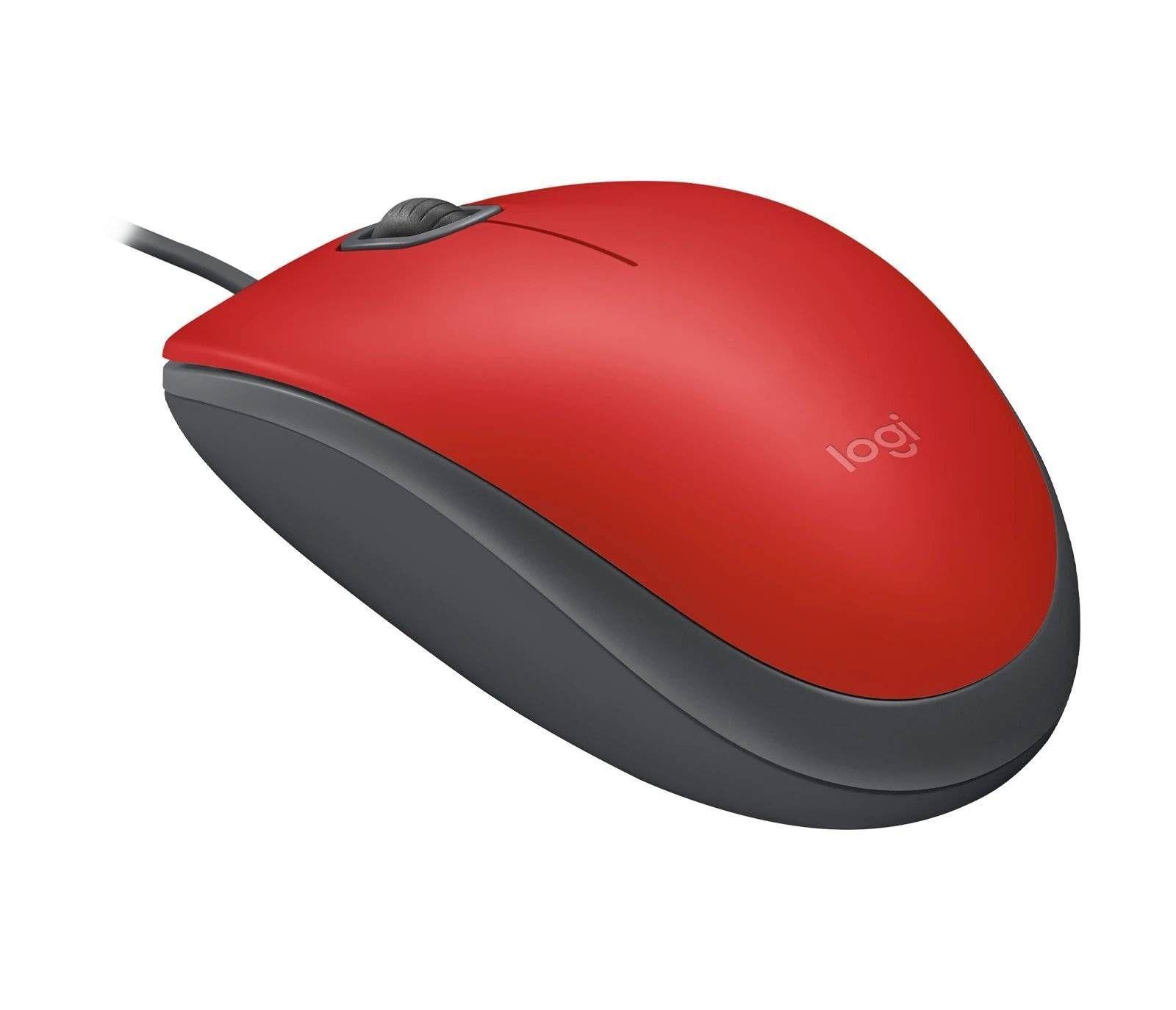 Mouse Logitech M110 SILENT, Tamaño Normal, Rojo-1