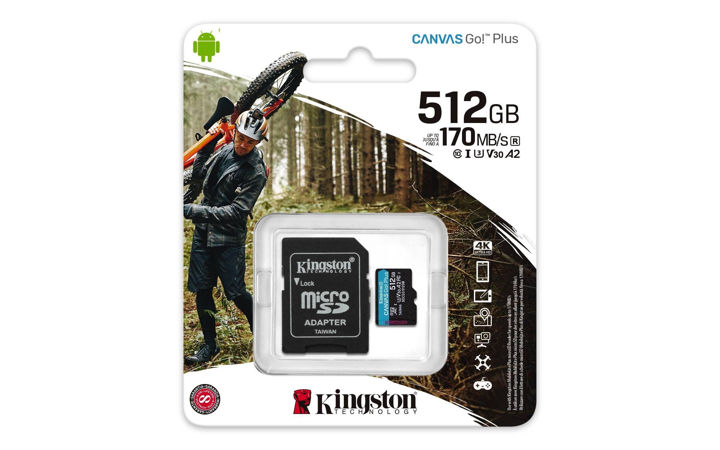 Tarjeta microSDXC Kingston Canvas Go! Plus 512GB -2