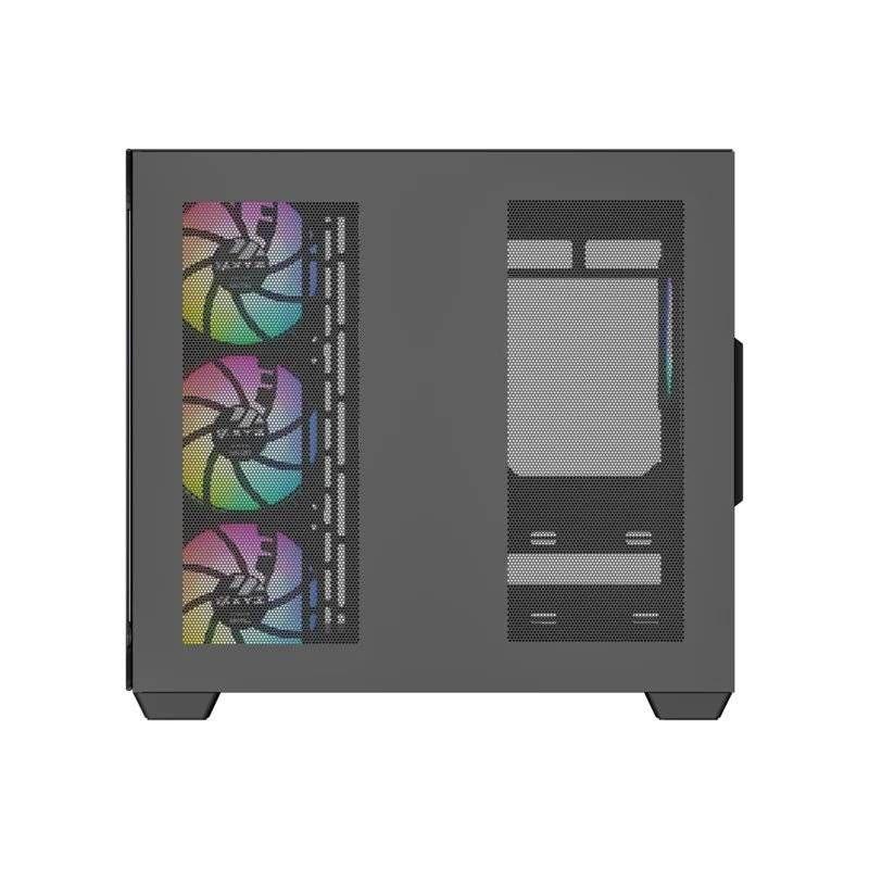 Gabinete Gamer XYZ Tesseract X, 2x Vidrio Templado, Doble Cámara, 7 Fans Incluidos, Negro-3
