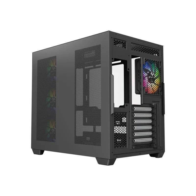 Gabinete Gamer XYZ Tesseract X, 2x Vidrio Templado, Doble Cámara, 7 Fans Incluidos, Negro-4