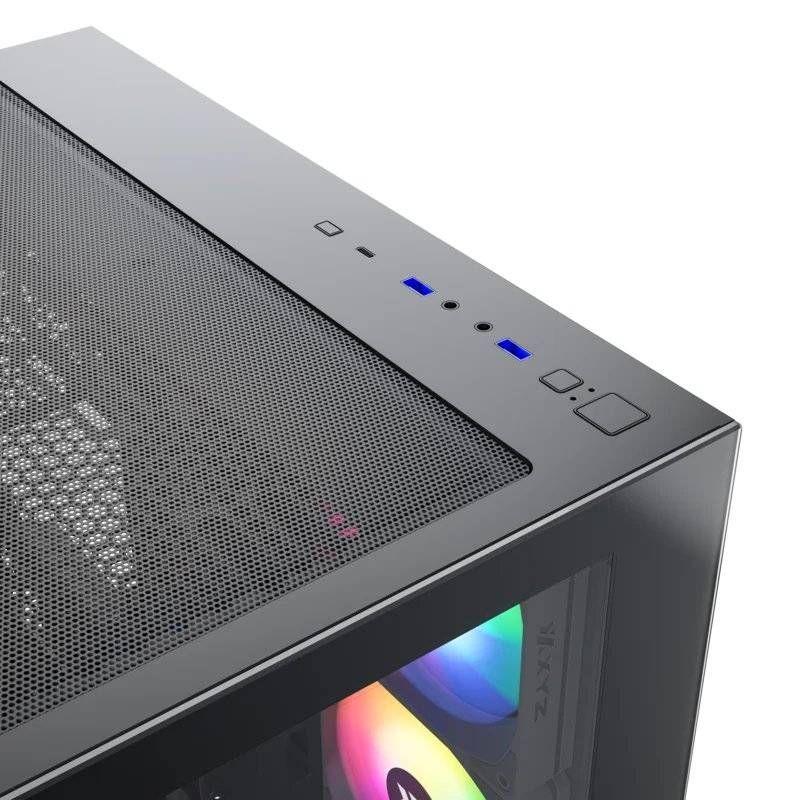 Gabinete Gamer XYZ Tesseract X, 2x Vidrio Templado, Doble Cámara, 7 Fans Incluidos, Negro-6