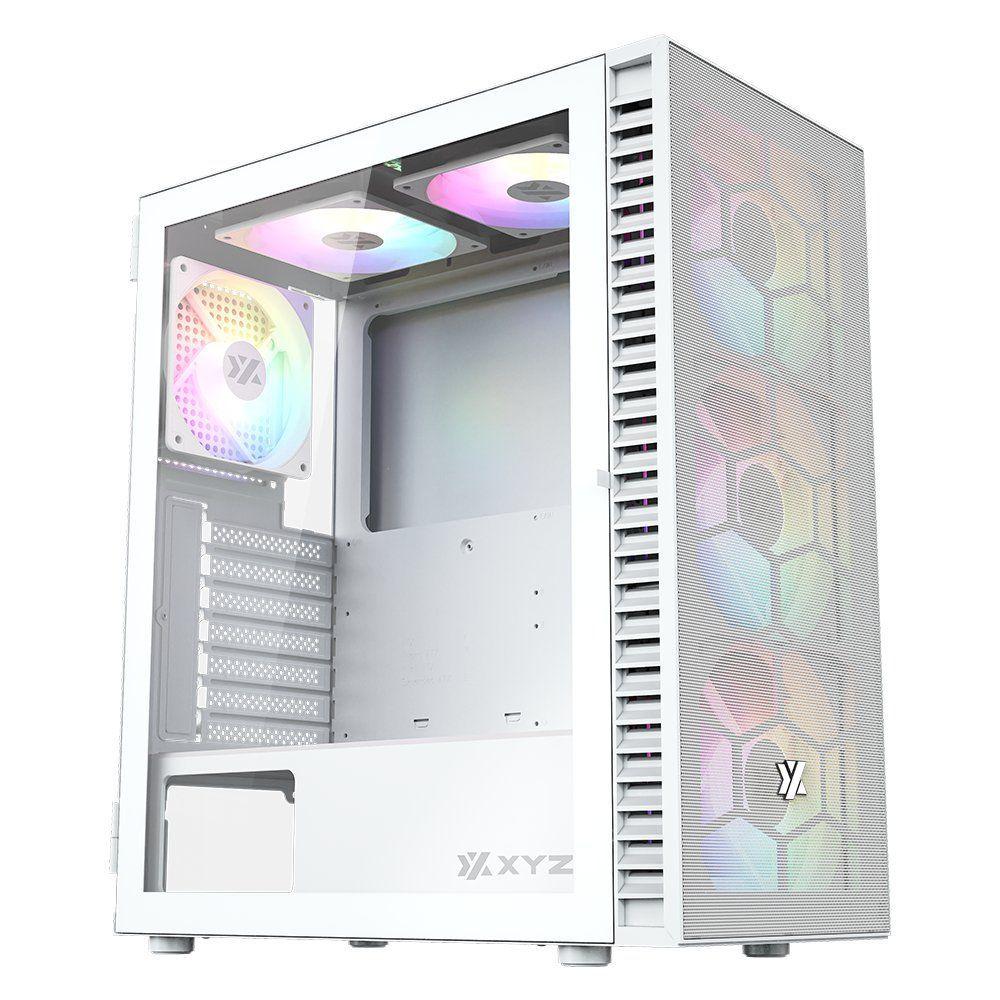 Gabinete Gamer XYZ AIRONE 100 Mesh White, 6x 120/140mm A-RGB Fan, USB 3.0, ATX-0