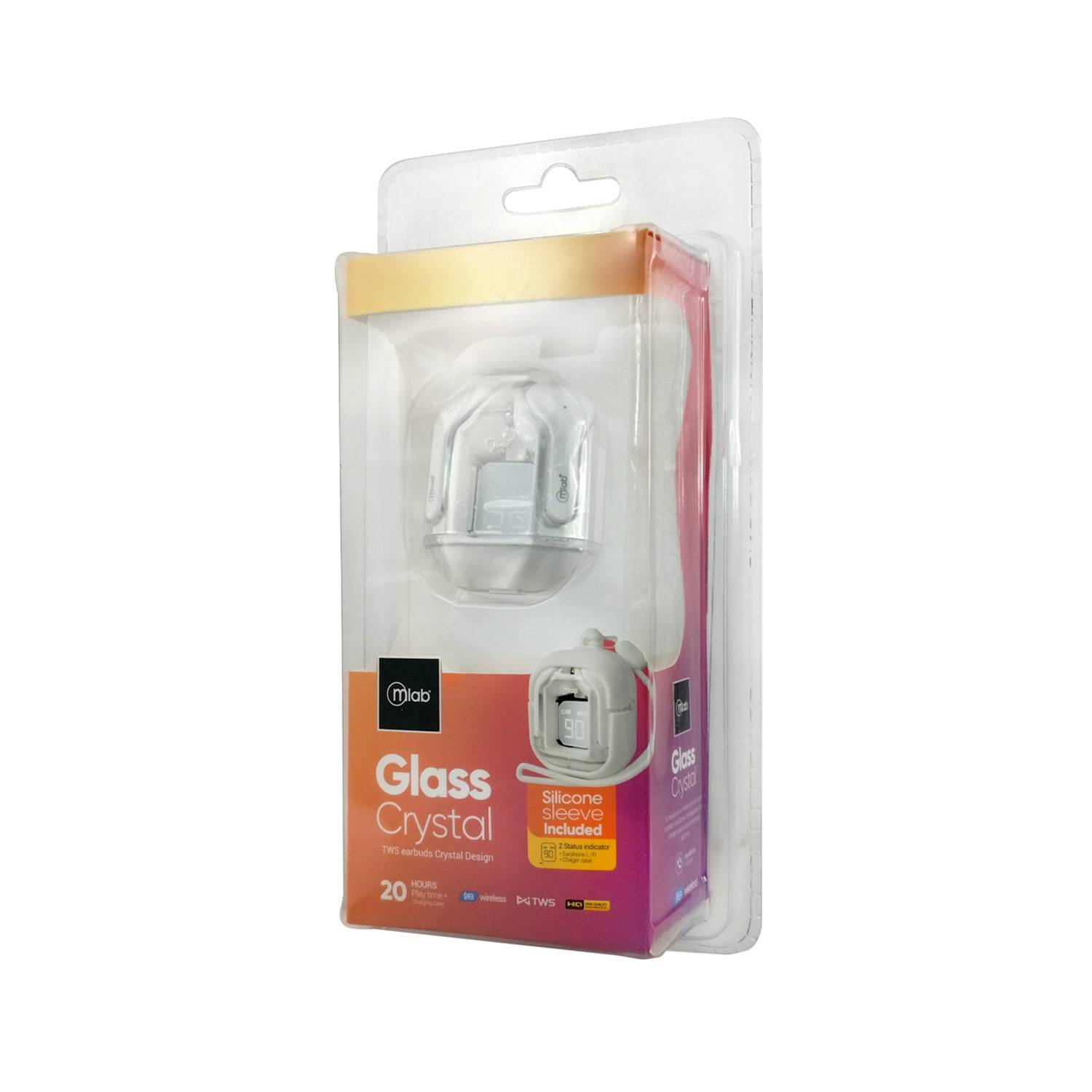 Audífonos TWS Mlab 9354 Glass Crystal, BT 5.4, IP55, Blanco, Diseño Elegante-4