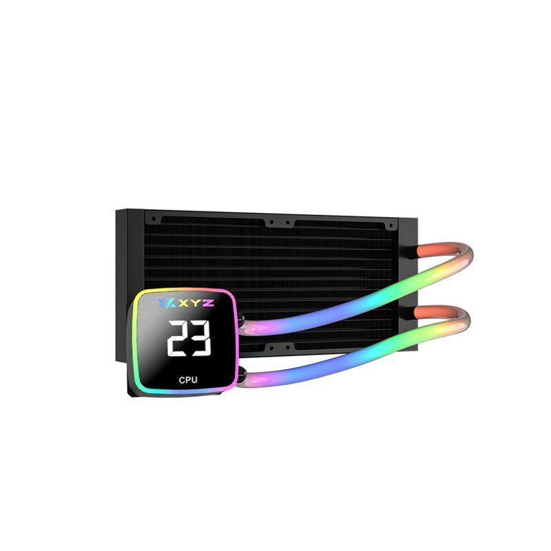 Refrigeración Líquida XYZ AquaPulse Fusion 240, Tubos A-RGB, Pantalla T° Digital, Intel/AMD, Black-3
