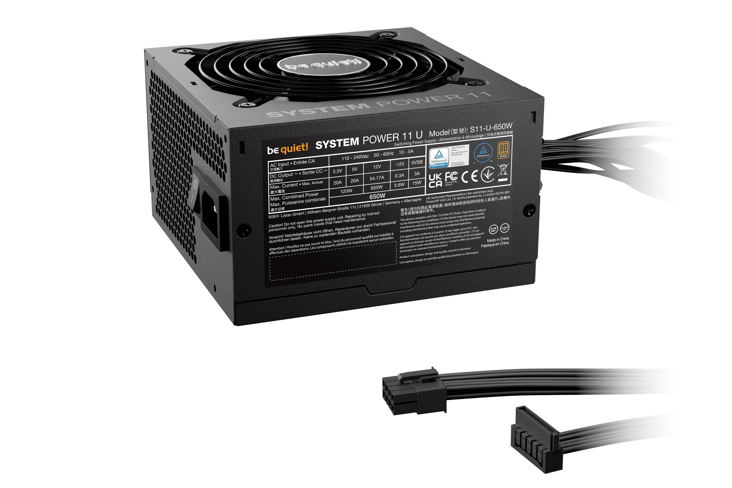 Fuente de Poder Be Quiet! SYSTEM POWER 11U, 650W, Cables Fijos, 80 Plus Bronze, ATX 3.1, PCIe 5.1-1