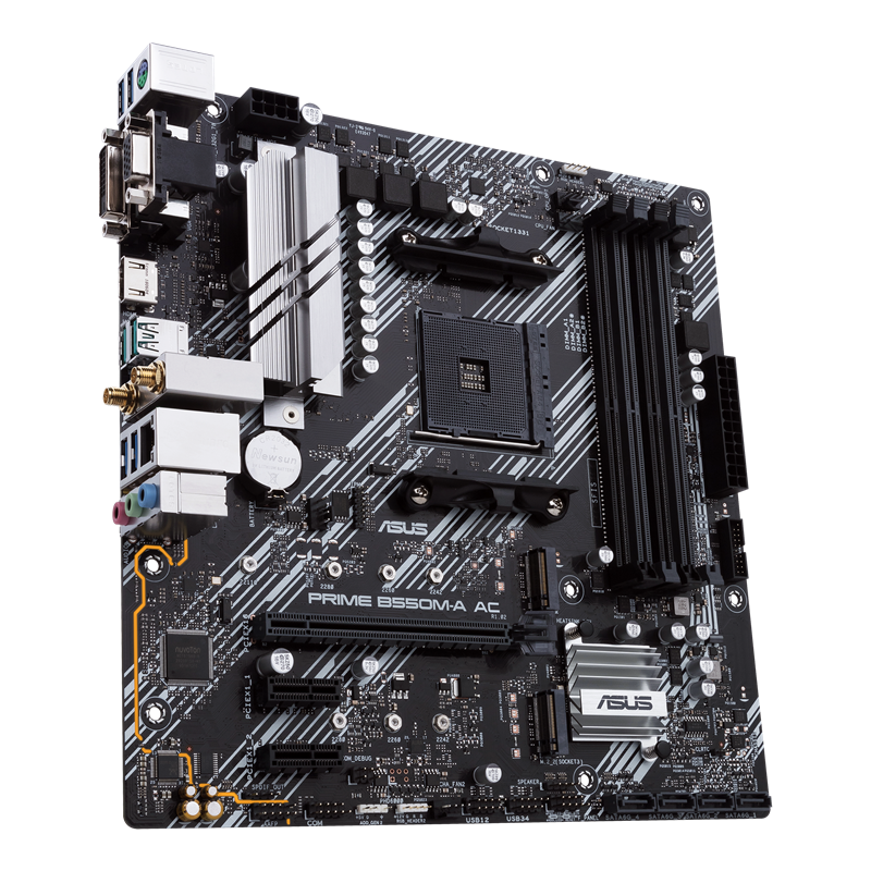 Placa Madre ASUS Prime B550M-A AC, AMD Socket AM4, Factor mATX, Aura Sync RGB-2
