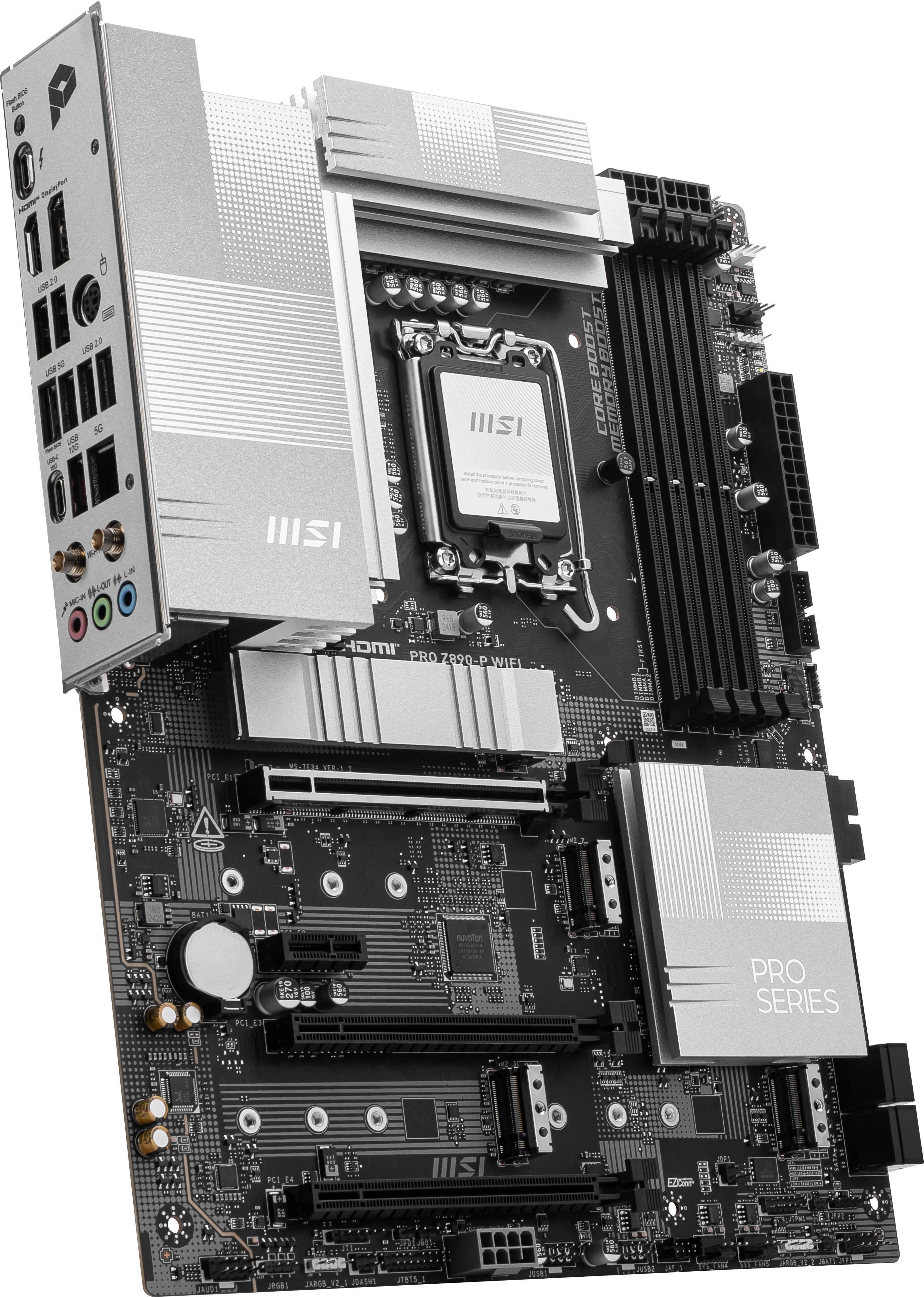 Placa Madre MSI PRO Z890-P WIFI, LGA 1851,4x DDR5, HDMI, DP, 4x M.2, 4x SATA 6G, Wi-Fi 7, ATX-2