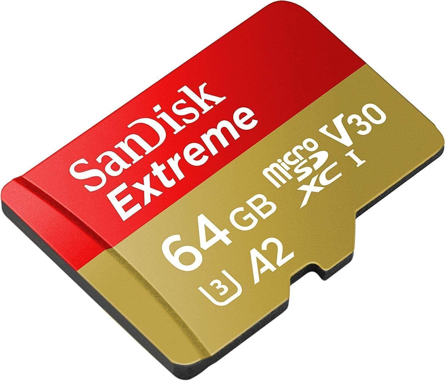 Memoria MicroSDXC SanDisk Extreme, 64 GB, UHS-I, A2, VC 30-0