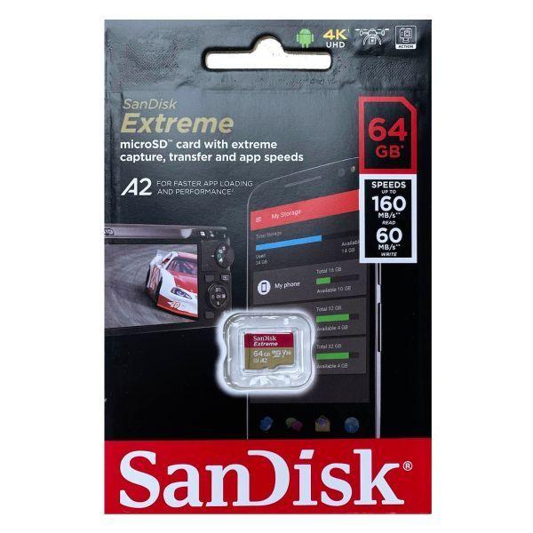 Memoria MicroSDXC SanDisk Extreme, 64 GB, UHS-I, A2, VC 30-2