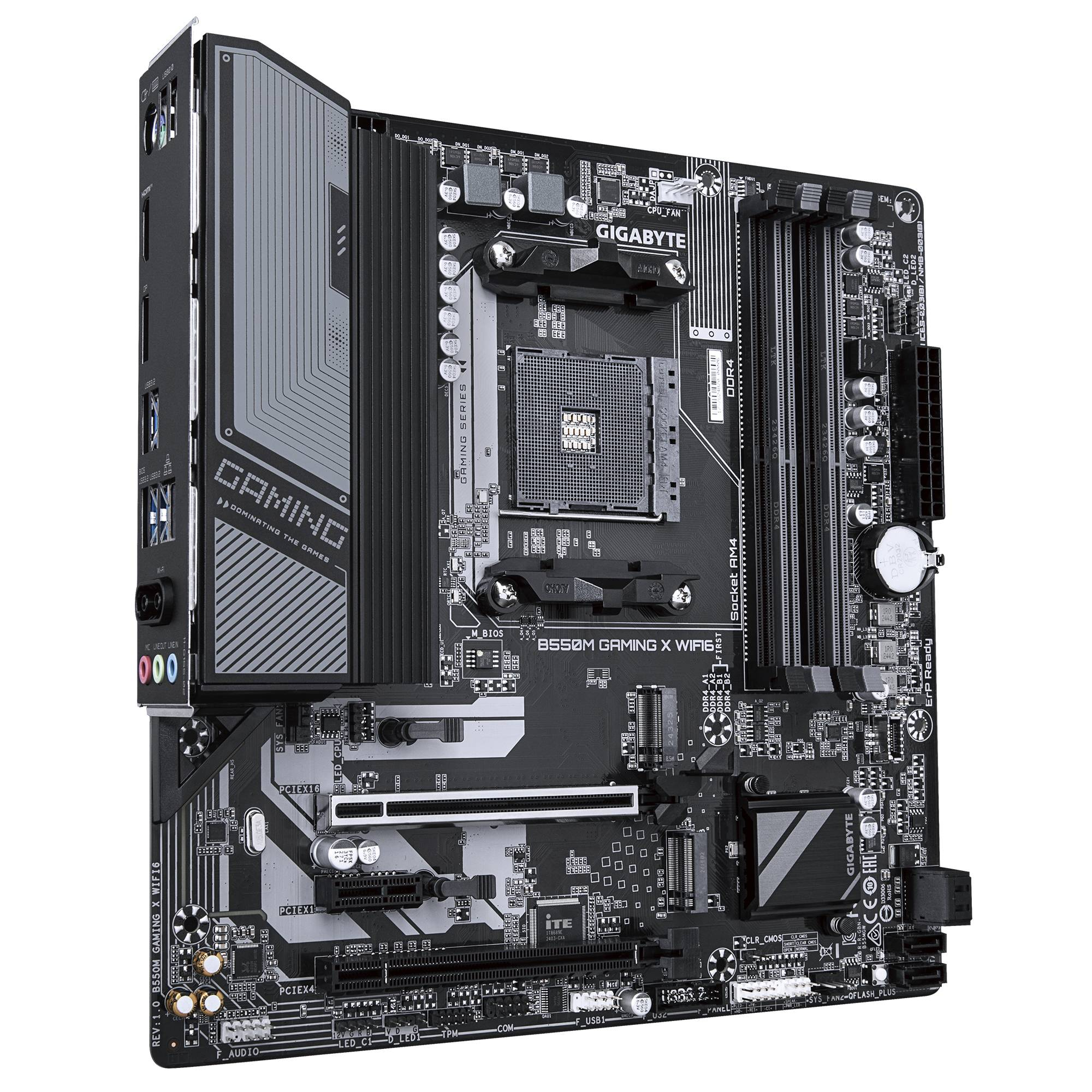 Placa Madre GIGABYTE B550M GAMING X WIFI6, AM4, DDR4, Wi-Fi 6, Micro-ATX, Color Negro-2
