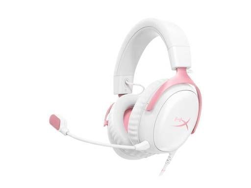 Audifono Gamer HyperX Cloud III, cancelacion de ruido, compatibilidad multiplataforma, White pink-0