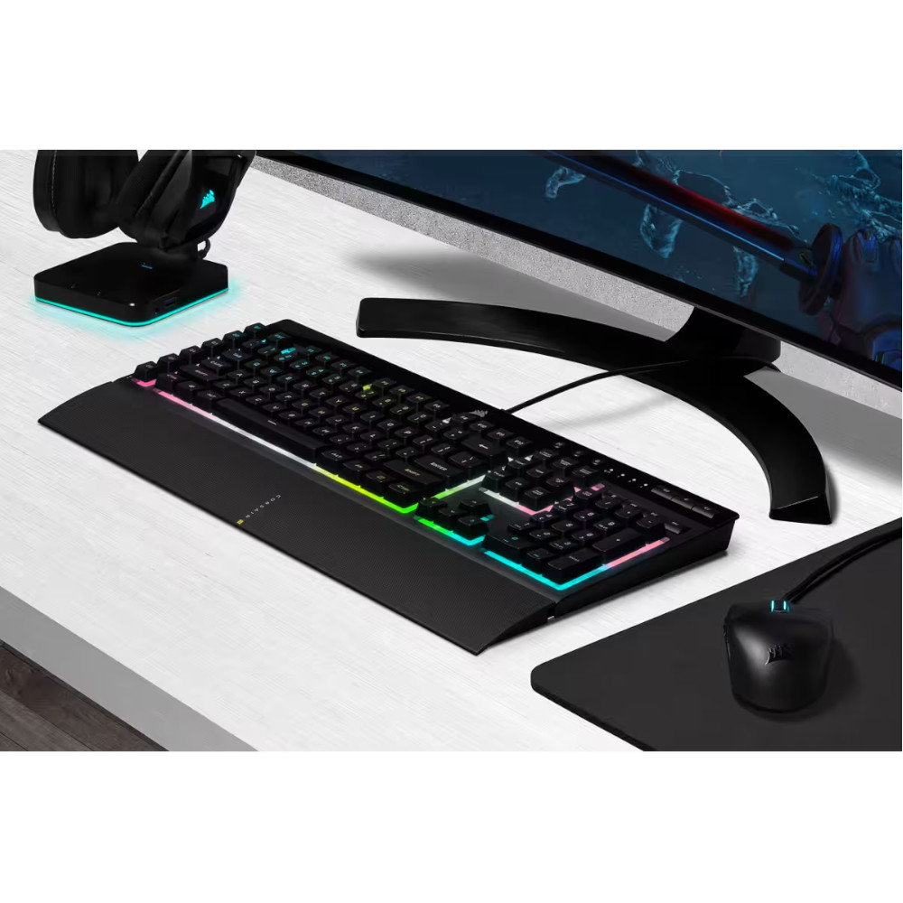 Teclado Gamer Corsair K55 RGB PRO XT (ES), Alámbrico, USB, Color Negro, Español-3