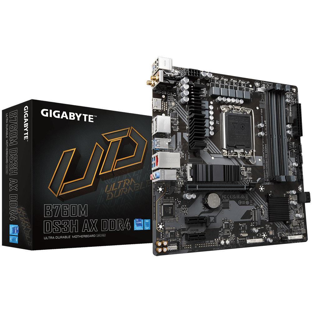 Placa Madre Gigabyte B760M DS3H AX, Micro-ATX, LGA1700, DDR4, M.2, PCI-e 4.0-0